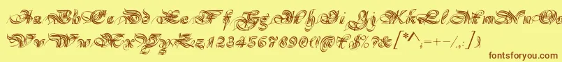 Magnificat Font – Brown Fonts on Yellow Background