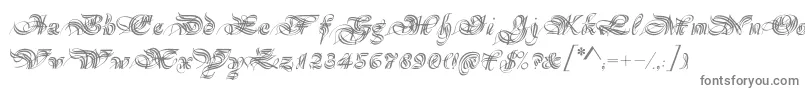 フォントMagnificat – 白い背景に灰色の文字