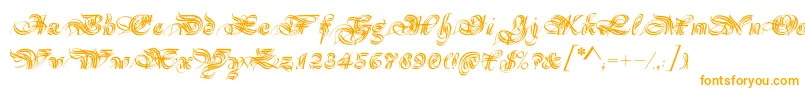 Magnificat Font – Orange Fonts on White Background