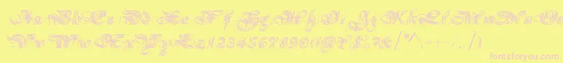 Magnificat Font – Pink Fonts on Yellow Background