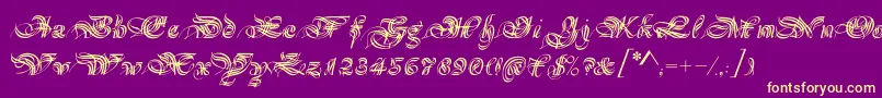 Magnificat Font – Yellow Fonts on Purple Background