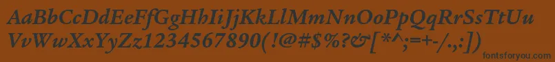 LegacyserifstdBolditalic Font – Black Fonts on Brown Background