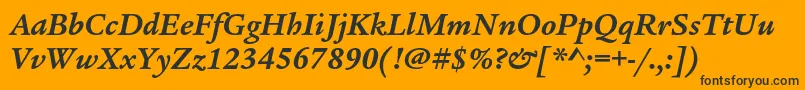 LegacyserifstdBolditalic Font – Black Fonts on Orange Background