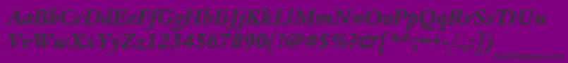 フォントLegacyserifstdBolditalic – 紫の背景に黒い文字