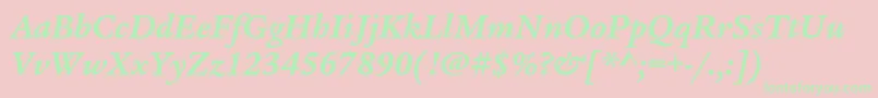 LegacyserifstdBolditalic Font – Green Fonts on Pink Background