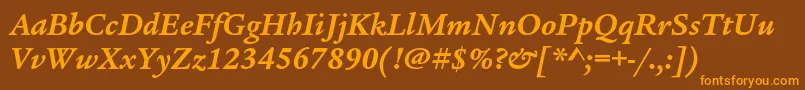 Шрифт LegacyserifstdBolditalic – оранжевые шрифты на коричневом фоне