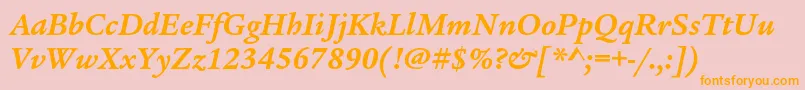 LegacyserifstdBolditalic Font – Orange Fonts on Pink Background