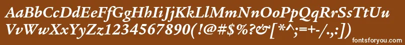 LegacyserifstdBolditalic Font – White Fonts on Brown Background
