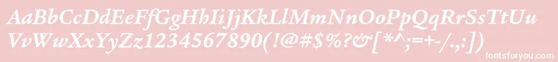 LegacyserifstdBolditalic Font – White Fonts on Pink Background