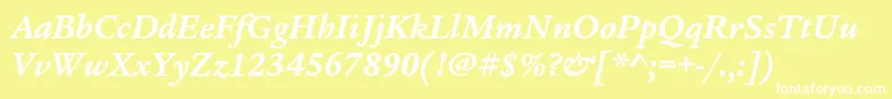 フォントLegacyserifstdBolditalic – 黄色い背景に白い文字