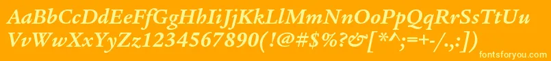 LegacyserifstdBolditalic Font – Yellow Fonts on Orange Background