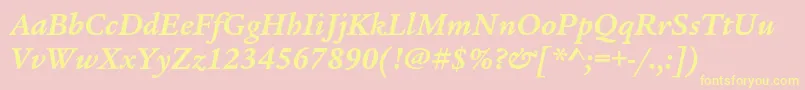 LegacyserifstdBolditalic Font – Yellow Fonts on Pink Background