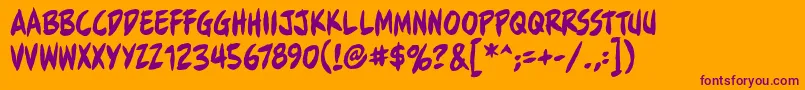 FullbleedbbReg Font – Purple Fonts on Orange Background