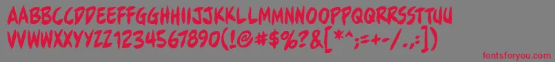 FullbleedbbReg Font – Red Fonts on Gray Background