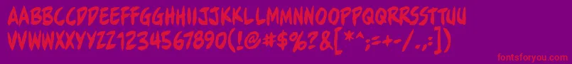 FullbleedbbReg Font – Red Fonts on Purple Background