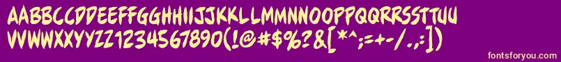 FullbleedbbReg Font – Yellow Fonts on Purple Background