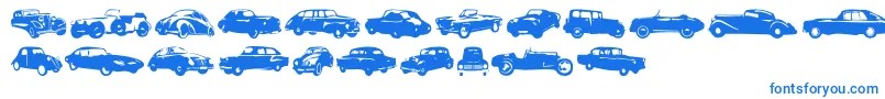 Linotypeharrycars Font – Blue Fonts on White Background