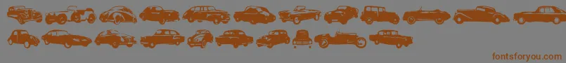 Linotypeharrycars Font – Brown Fonts on Gray Background