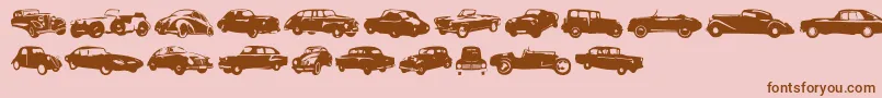Linotypeharrycars Font – Brown Fonts on Pink Background