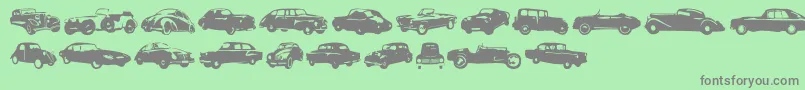 フォントLinotypeharrycars – 緑の背景に灰色の文字
