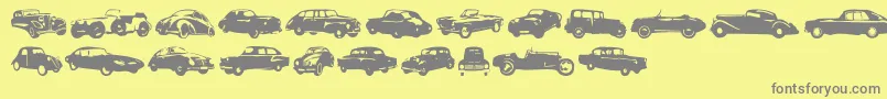 Linotypeharrycars Font – Gray Fonts on Yellow Background