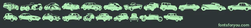 Linotypeharrycars Font – Green Fonts on Black Background