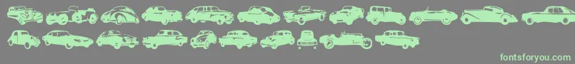 Linotypeharrycars Font – Green Fonts on Gray Background