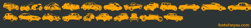 Linotypeharrycars Font – Orange Fonts on Black Background