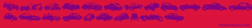 Linotypeharrycars Font – Purple Fonts on Red Background