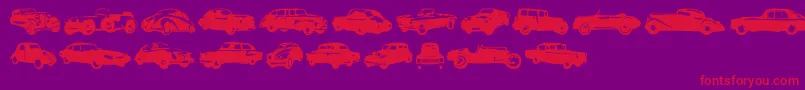 Linotypeharrycars Font – Red Fonts on Purple Background