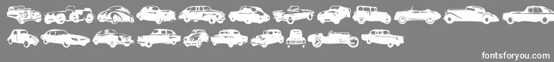 フォントLinotypeharrycars – 灰色の背景に白い文字