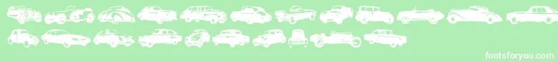 Linotypeharrycars Font – White Fonts on Green Background