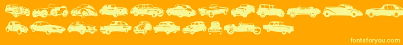 Linotypeharrycars Font – Yellow Fonts on Orange Background