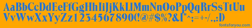 Trooverroman Font – Blue Fonts on Orange Background