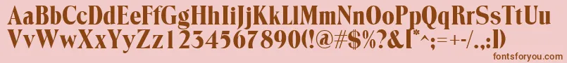 Trooverroman Font – Brown Fonts on Pink Background