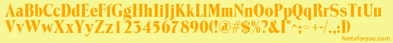 Trooverroman Font – Orange Fonts on Yellow Background