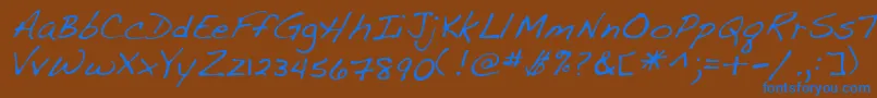 Lehn107 Font – Blue Fonts on Brown Background