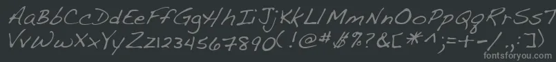 フォントLehn107 – 黒い背景に灰色の文字