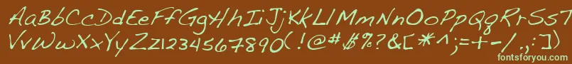 Шрифт Lehn107 – зелёные шрифты на коричневом фоне