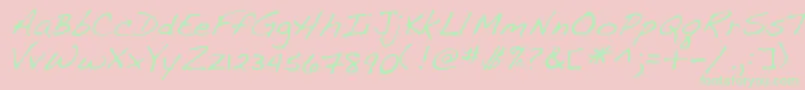 フォントLehn107 – ピンクの背景に緑の文字