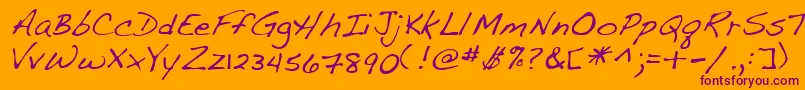 Lehn107-Schriftart – Violette Schriften auf orangefarbenem Hintergrund