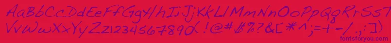 Lehn107-Schriftart – Violette Schriften auf rotem Hintergrund