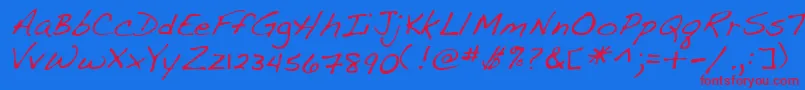 Lehn107-fontti – punaiset fontit sinisellä taustalla