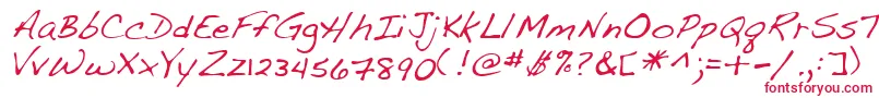 Lehn107 Font – Red Fonts on White Background
