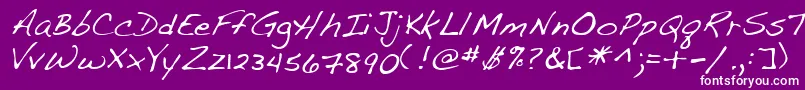 Fonte Lehn107 – fontes brancas em um fundo violeta