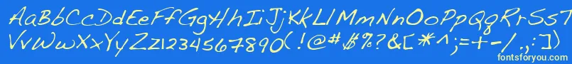 Lehn107 Font – Yellow Fonts on Blue Background