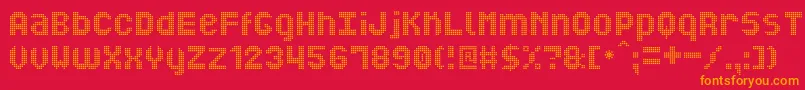 MiNuevoDisplaySt Font – Orange Fonts on Red Background