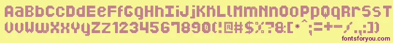 MiNuevoDisplaySt Font – Purple Fonts on Yellow Background