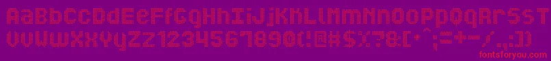 MiNuevoDisplaySt Font – Red Fonts on Purple Background