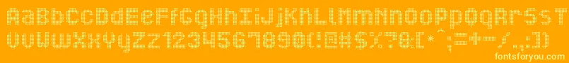 MiNuevoDisplaySt Font – Yellow Fonts on Orange Background